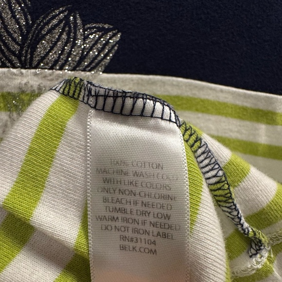 Kim Rogers Women’s Navy & Green Striped Knit Top | Size M - Picture 6 of 6